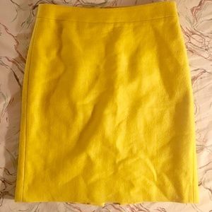 J. Crew Wool Pencil Skirt Yellow